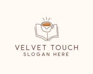 Coffee Library Book logo design