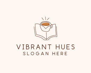 Coffee Library Book logo design