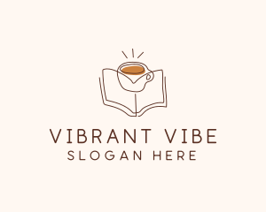 Coffee Library Book logo design