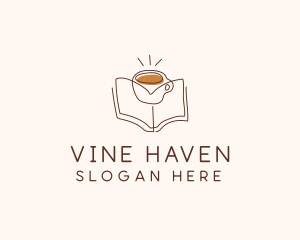 Coffee Library Book logo design