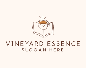 Coffee Library Book logo design