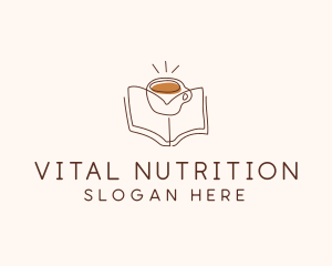 Coffee Library Book logo design