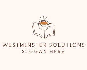 Coffee Library Book logo design