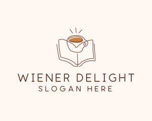 Coffee Library Book logo design