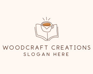 Coffee Library Book logo design