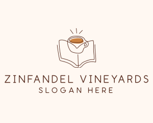 Coffee Library Book logo design