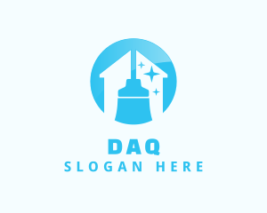 Home - Blue Housekeeper Broom logo design