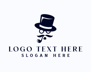 Vintage - Gentlemen Hat Pipe logo design