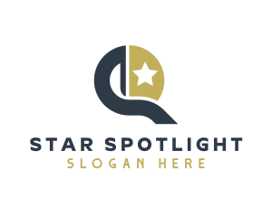 Talent Show - Star Entertainment Letter Q logo design