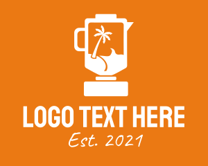 Silhouette - Tropical Island Blender logo design