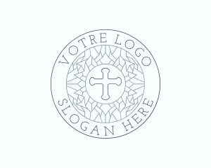 Christian Worship Cross Logo