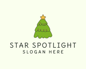 Star Christmas Holiday logo design