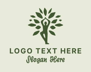 Vegan - Tree Yoga Wellness logo design