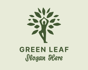 Evergreen - Tree Yoga Wellness logo design