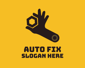 Mechanic - Mechanic Hand Wrench logo design