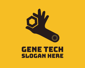 Mechanic Hand Wrench logo design