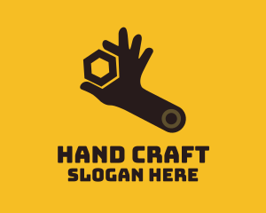 Hand - Mechanic Hand Wrench logo design