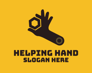 Hand - Mechanic Hand Wrench logo design