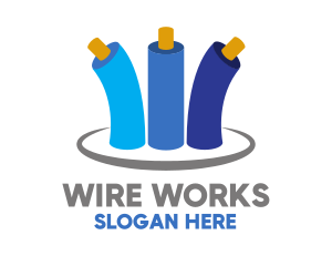 Wire - Industrial Electrical Wires logo design
