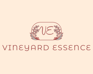 Vineyard Leaves Feminine Cosmetics logo design