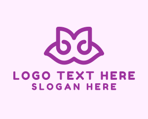 Monoline - Purple Flower Letter M logo design