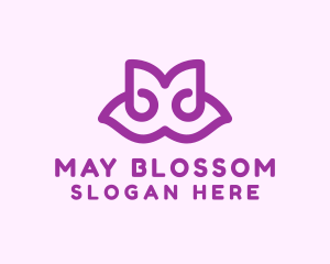 Purple Flower Letter M logo design