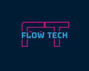 Techno Neon Bar logo design