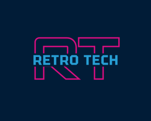 Techno Neon Bar logo design