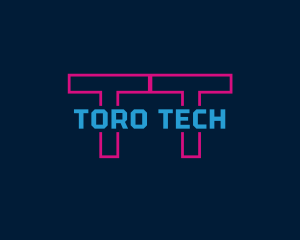 Techno Neon Bar logo design