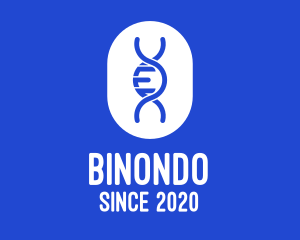 Dna Chromosome - Blue DNA Strand logo design