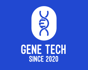 Genetics - Blue DNA Strand logo design