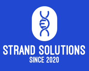 Blue DNA Strand logo design