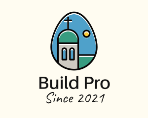 Basilica - Catholic Church Egg logo design
