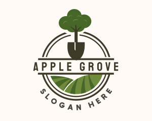 Orchard - Tree Shovel Gardening Ladnscape logo design