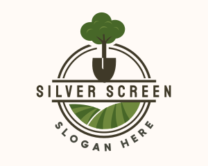 Farmer - Tree Shovel Gardening Ladnscape logo design