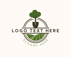 Gardener - Tree Shovel Gardening Ladnscape logo design