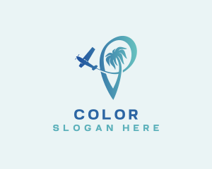 Island - Travel Plane Destination Tour logo design