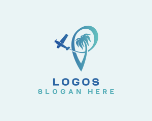 Island - Travel Plane Destination Tour logo design
