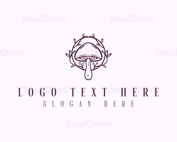 Elegant Floral Mushroom Logo