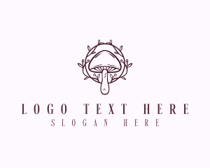 Fungi - Elegant Floral Mushroom logo design