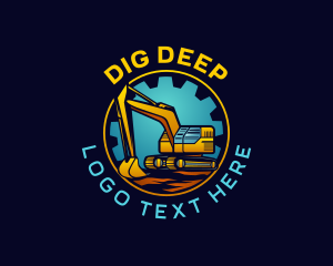 Construction Digging Excavator logo design