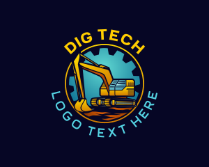 Construction Digging Excavator logo design