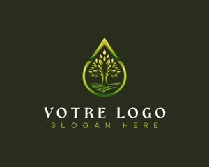 Growth - Eco Tree Droplet logo design