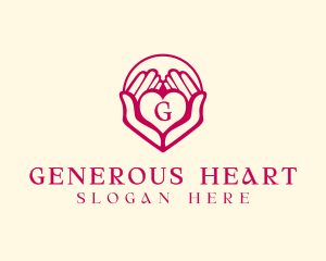 Heart Hand Love logo design