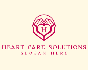 Heart Hand Love logo design