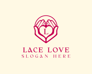 Heart Hand Love logo design