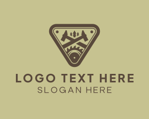 Timber - Mallet Saw Blade Logger logo design