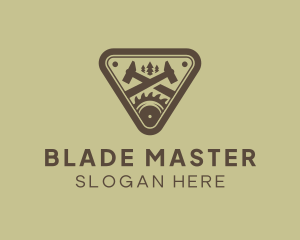 Mallet Saw Blade Logger logo design