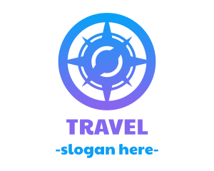 Travel Compass Navigation logo design