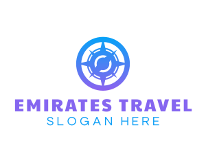 Travel Compass Navigation logo design